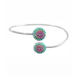 Aqua Dream Twin Blooms Cuff Bracelet